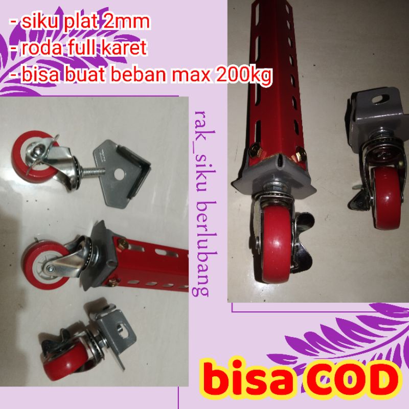 roda buat rak besi siku tebal 2mm murah