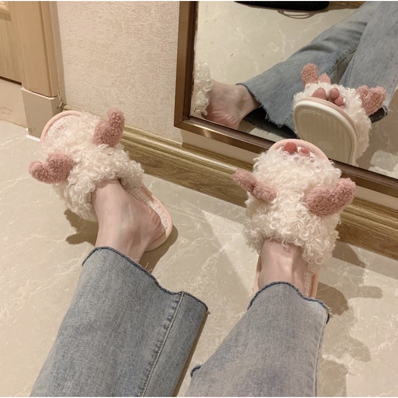 SANDAL BULU BONEKA PREMIUM / SANDAL ANAK / SENDAL RUMAH KAMAR / INDOOR HOME SLIPPERS