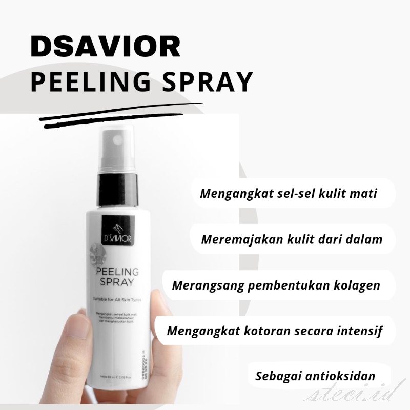 PEELING SPRAY | DSAVIOR | skincare scrub dan lulur bpom untuk penghilang daki dan mengangkat kulit m