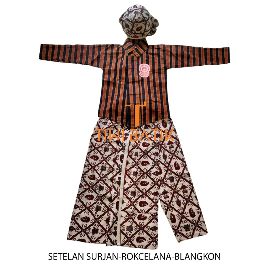 Setelan Surjan Rokcelanawiru Blangkon Adat jogja