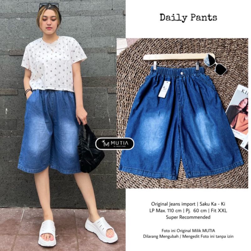 DAILY PANTS BY MUTIA / CELANA JEANS WANITA / JEANS PENDEK WANITA Premium