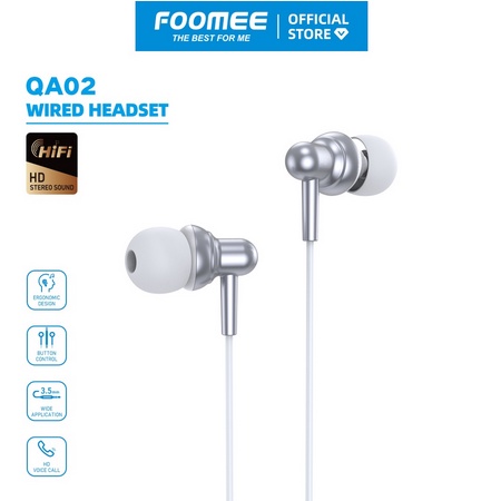 FOOMEE QA02 Earphone Handsfree Headset Foomee QA 02 Bass Original