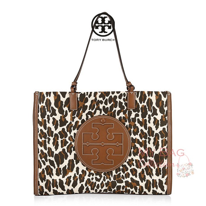 Tory Burch Ella Leopard Canvas Tote