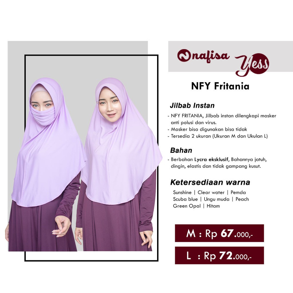 JILBAB MASKER Nafisa Fritania | Hijab Masker Anti Debu | Jilbab Instan NIqab