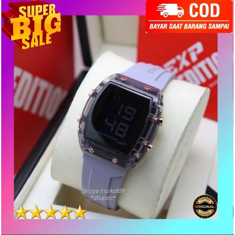 [PILIHAN WARNA LAIN GESER FOTONYA] ORI JAM TANGAN WANITA EXPEDITION DIGITAL RUBBER STRAP ARLOJI WATC
