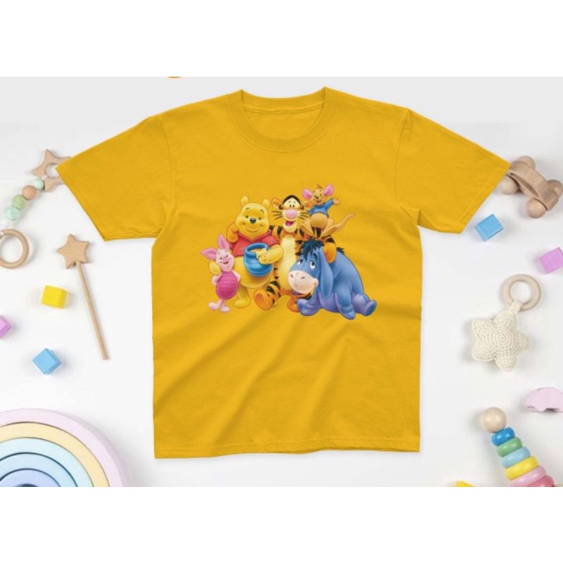 kaos anak motif winnie the pooh