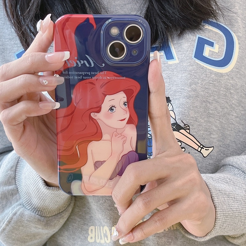 Soft Case Pelindung Motif Kartun Mermaid Untuk Iphone 14 Pro max 13 12 11 Pro max