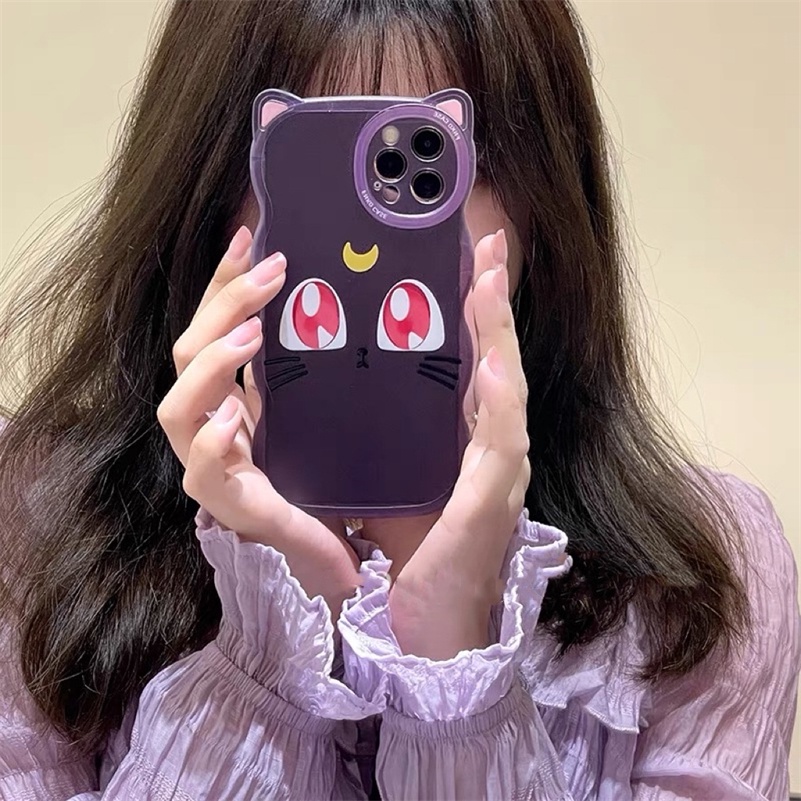 Soft Case Silikon Motif Kartun Telinga Kucing 3D Untuk iPhone 14 13 12 11 Pro Max X Xr Xs Max 8 7 6 6s Plus