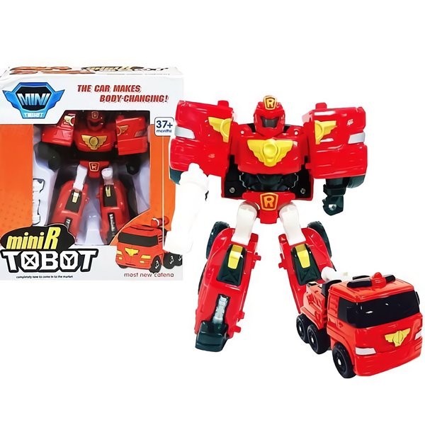 Mainan Robot Tobot R / TOBOT MINI R / robot bisa berubah bentuk jadi mobil pemadam / mainan koleksi 