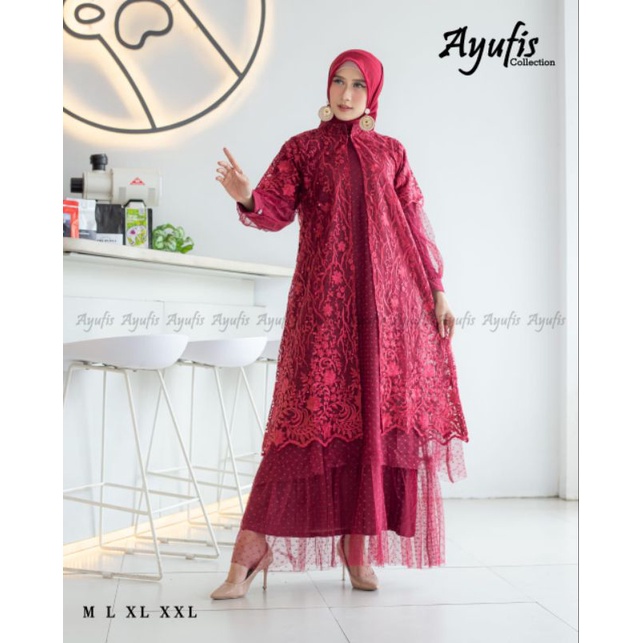 Dress Kebaya/ Outer Lepas Pasang Mix Polkadot