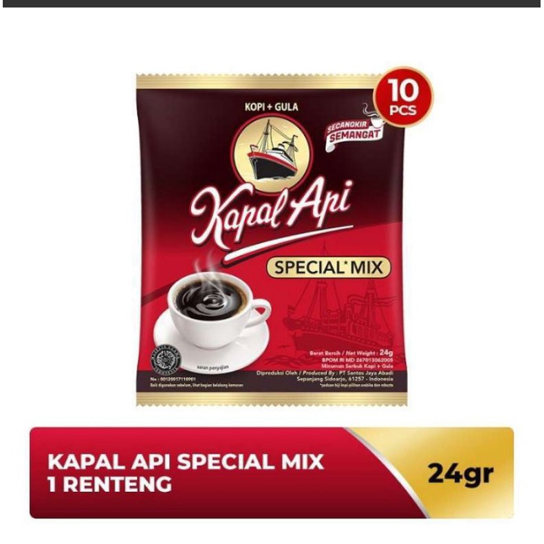 

Kapal Api Special Mix kopi Instan Bubuk~10 Sachet@24Gram