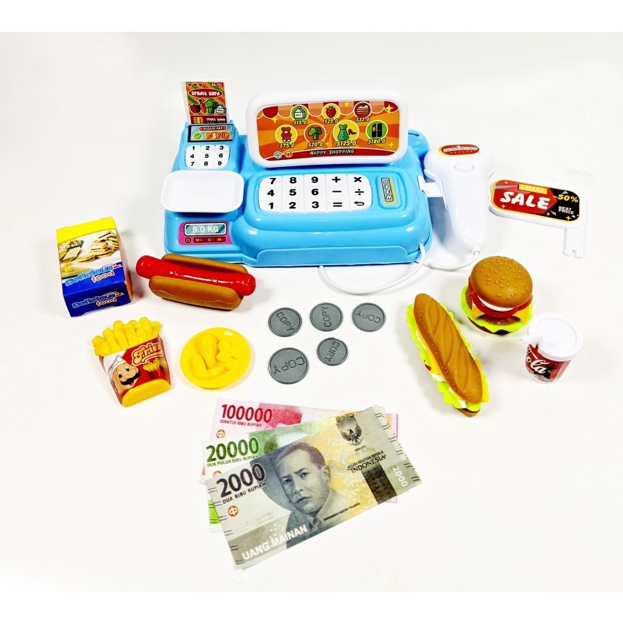 PROMO COD - Mainan Cash Register Lampu Hamburger LK 21 Mesin Kasiran // MAINAN EDUKASI ANAK // MAINAN SERU SERUAN // MAINAN KASIR BELANJA // MAINAN MURAH MERIAH