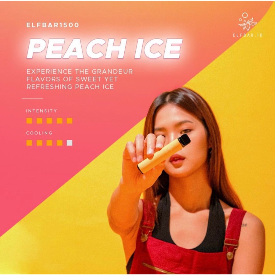 ELFBAR 1500 Puffs Peach Ice | ELF BAR 1500 Disposable Pod | Vape Sekali Pakai Arief Muhammad | Best Disposable Pods Indonesia Fresh Peach | RELX ViFX Gippro FNF Puff