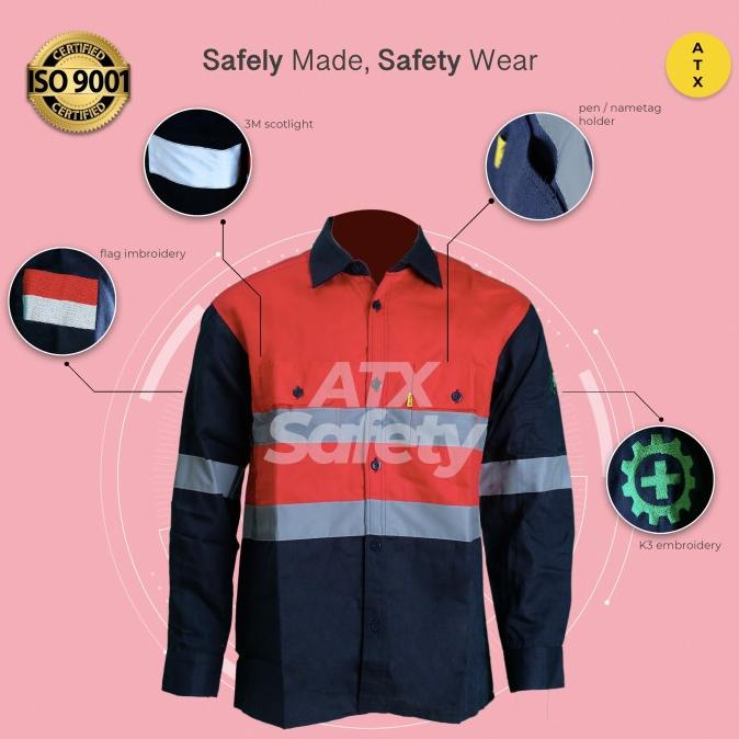 Wearpack Safety Baju Kerja Lengan Panjang Kombinasi Merk ATX
