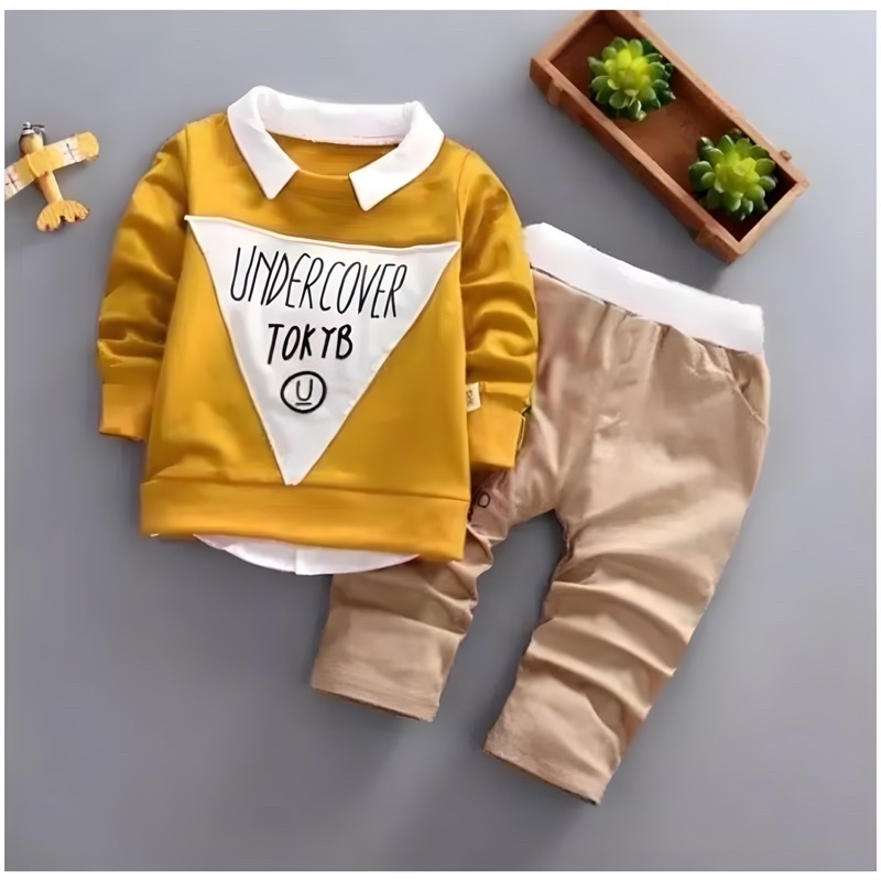 SETELAN SWEATER KERAH BAYI ANAK MOTIF UNDERCOVER SIZE 1-5 TAHUN BAHAN BABYTERRY KEKINIAN NYAMAN DIPAKAI/ SETELAN SWEATER KERAH BAYI ANAK LAKI LAKI/ SETELAN SWEATER KERAH BAYI ANAK COWO/ SETELAN SWEATER KERAH BAYI ANAK PEREMPUAN/ SWEATER TERBARU ANAK