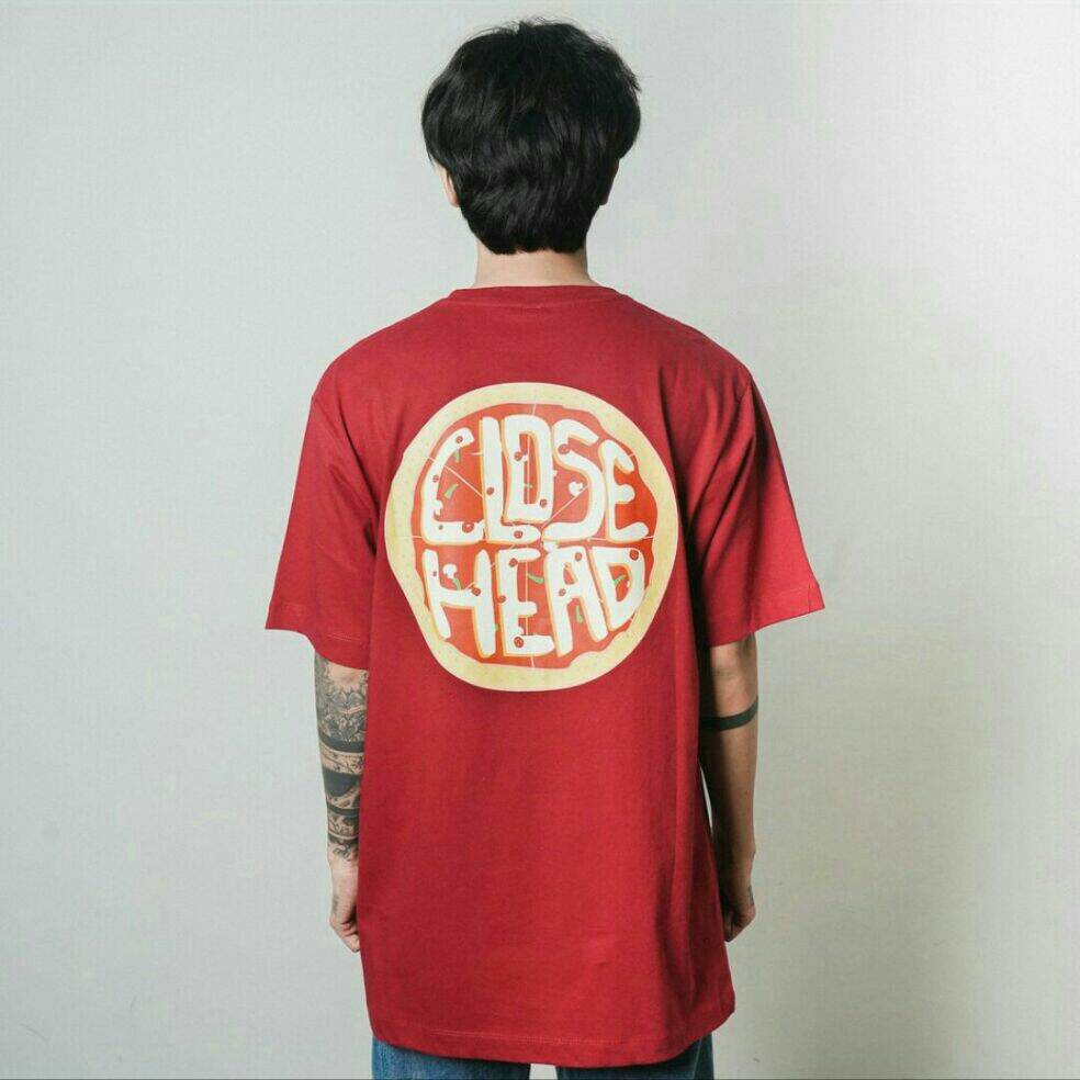 kaos GVFI x CLOSEHEAD fullcheese maroon