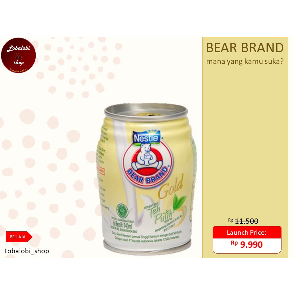 

BEAR BRAND GOLD (White Tea)