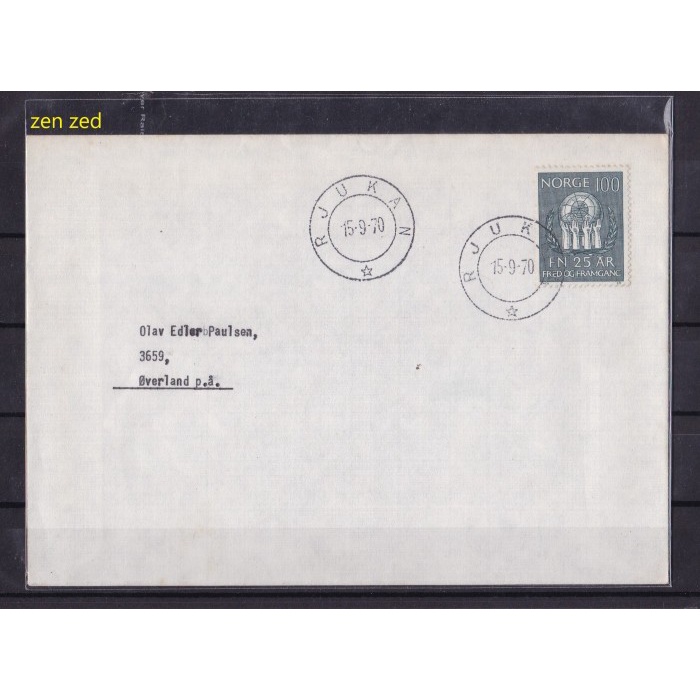 

A117 Perangko FDC SHP Norwegia 1970 The UN 1 Pcs