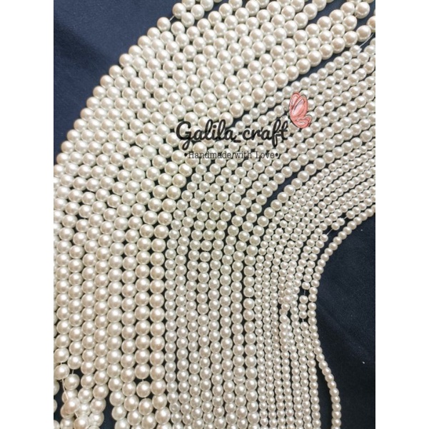 Mutiara kalung berat putih  mutsin sintetis 8mm 6mm 4mm