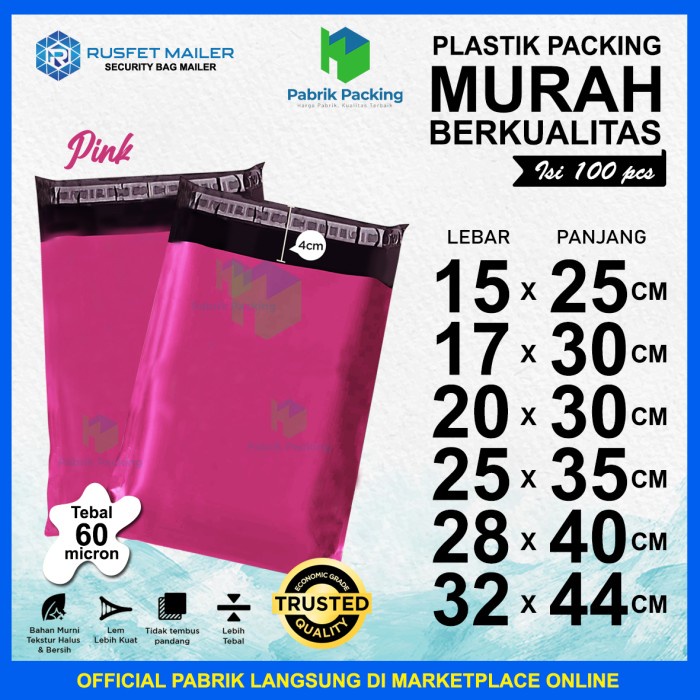 

Terlaris Polymailer Ekonomis / Plastik Packing Online Shop Pink Murah / Pack Terbatas