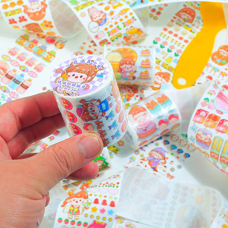 Roll Stiker Washi / Karakter Stiker Unik &amp; Lucu / Stiker Roll