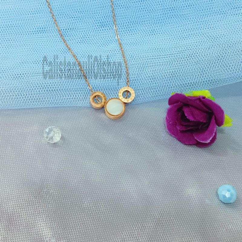 Kalung TITANIUM MICKY Tersimple Anti Karat&amp;Anti Luntur perhiasan emas Korea