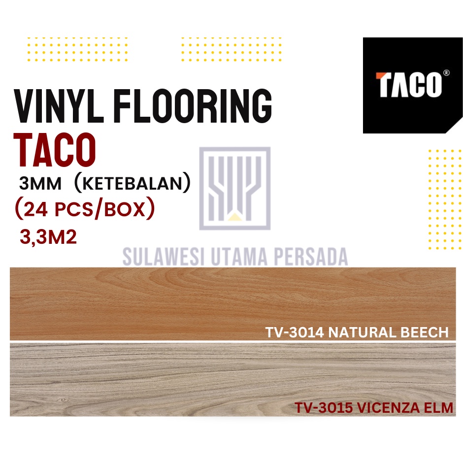 VINYL LANTAI TACO MOTIF KAYU TACO VINYL 3MM