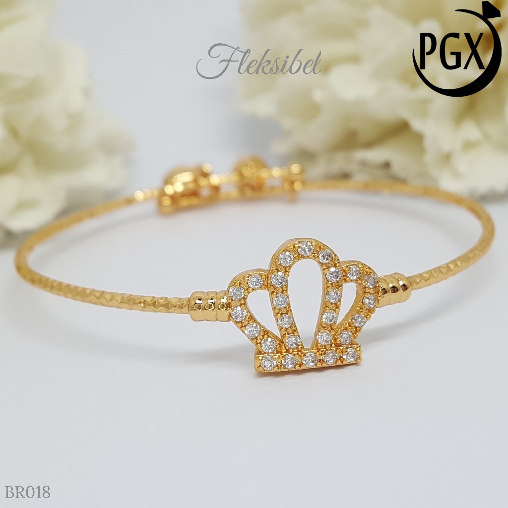 PGX Gelang Bangle Fleksibel Perhiasan Xuping Lapis Emas - BR018