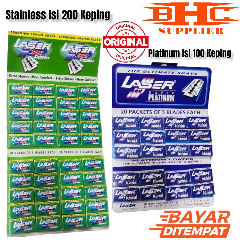 SILET LASER ORIGINAL PLATINUM 100 KEPING STANLESS 200 KEPING SILET KHUSUS ALAT CUKUR RAMBUT