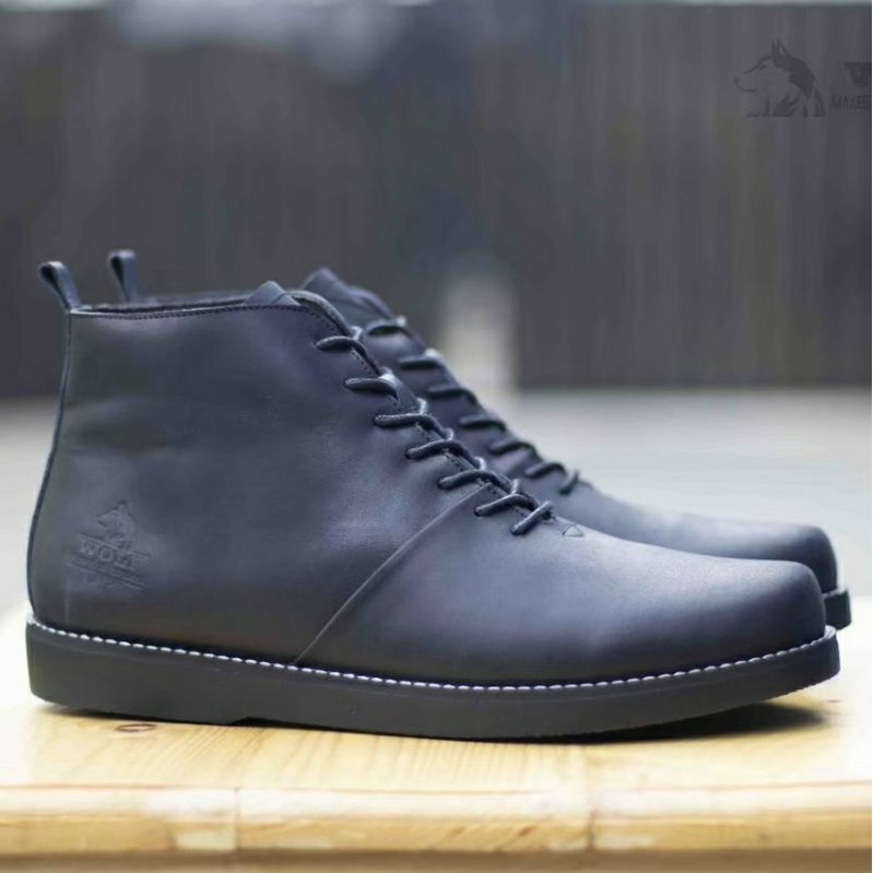 Sepatu Boots Pria Klasik Kulit Asli Formal Kasual Kerja Santai