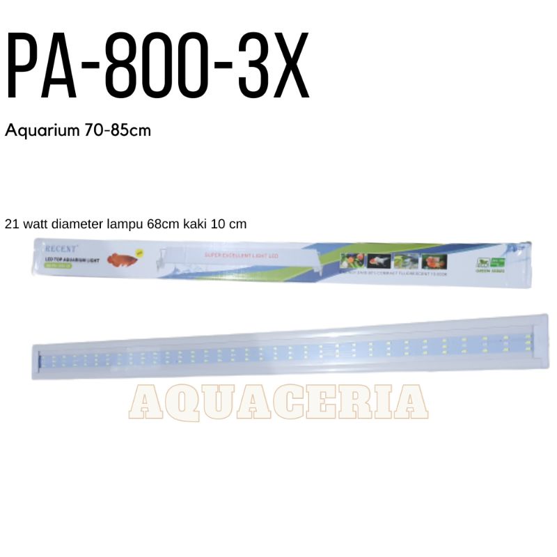 Lampu led aquarium ikan hias recent PA 800 3xganti warna aquascape