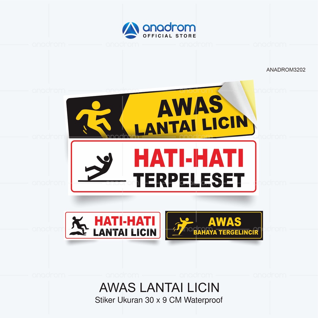 

Stiker Awas Lantai Licin I Size 30x9 Cm I Anadrom 3202