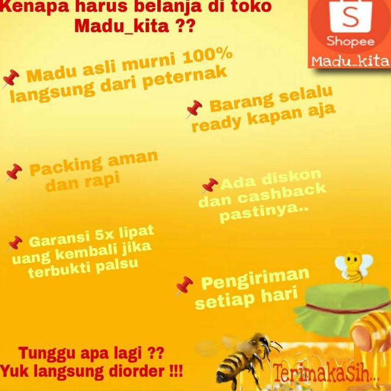 

ㄼ Madu hitam apis trigona / madu hitam klanceng pahit / madu murni asli tanpa campuran/ madu klanceng liar / royal jelly / madu kelulut / madu kita / madu teuweul / madu promil / madu randu / madu kelengkeng / madu multiflora / madu rambutan / madu alami