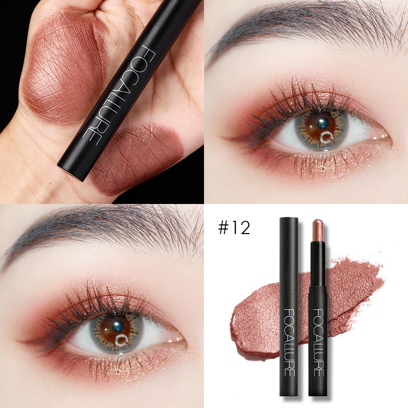 FOCALLURE 3pcs Eye-set Shimmer Eyeshadow Eyeliner Waterproof Eyebrow Makeup Alis Kosmetik Set Lengkap Kosmetik Aksesoris