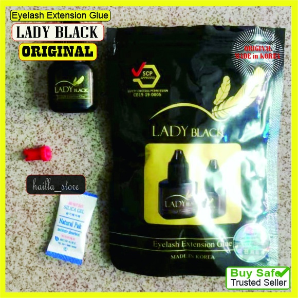 Eyelash Extension Glue Lem Bulu Mata Tanam LADY BLACK 5ml SEALED Made in Korea ORIGINAL DENGAN HOLOGRAM