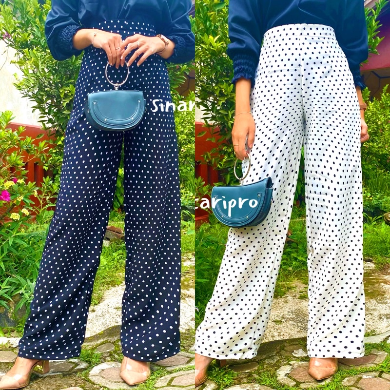 Celana Kulot Polkadot HighWaist Premium