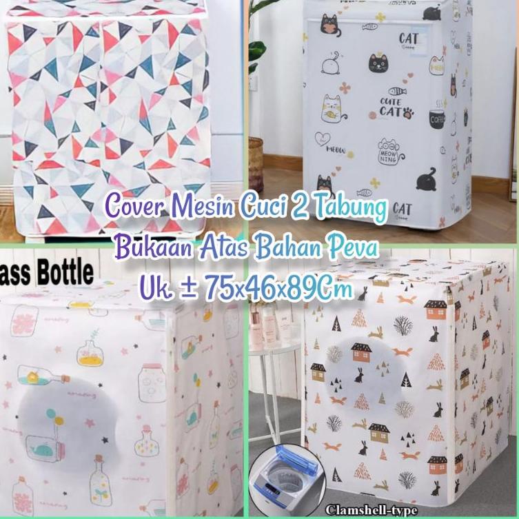 JGW.18Oc22м • [1Kg Muat 6] Cover Mesin Cuci 1 Tabung Bukaan Atas Bukaan Depan / Cover Mesin Cuci 2 T