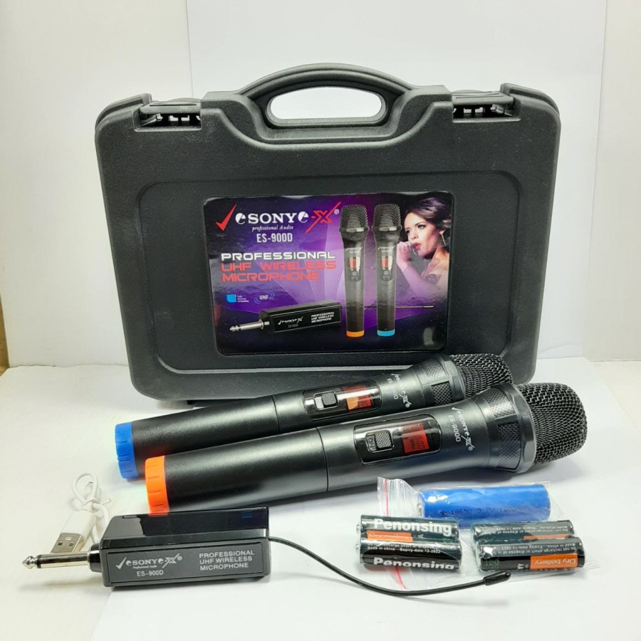 Mic SONY ES-900D UHF Microphone Double Wireless Led Display-Koper