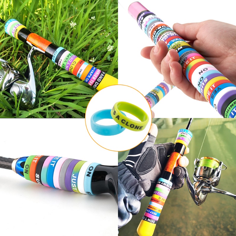 10pcs Ring Silikon Elastis Bentuk O Anti Slip Untuk Pelindung Joran Pancing