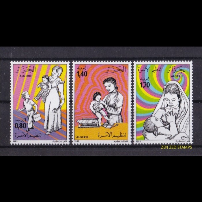 

0619 Perangko Aljazair 1985 Family Planning 3v Mnh