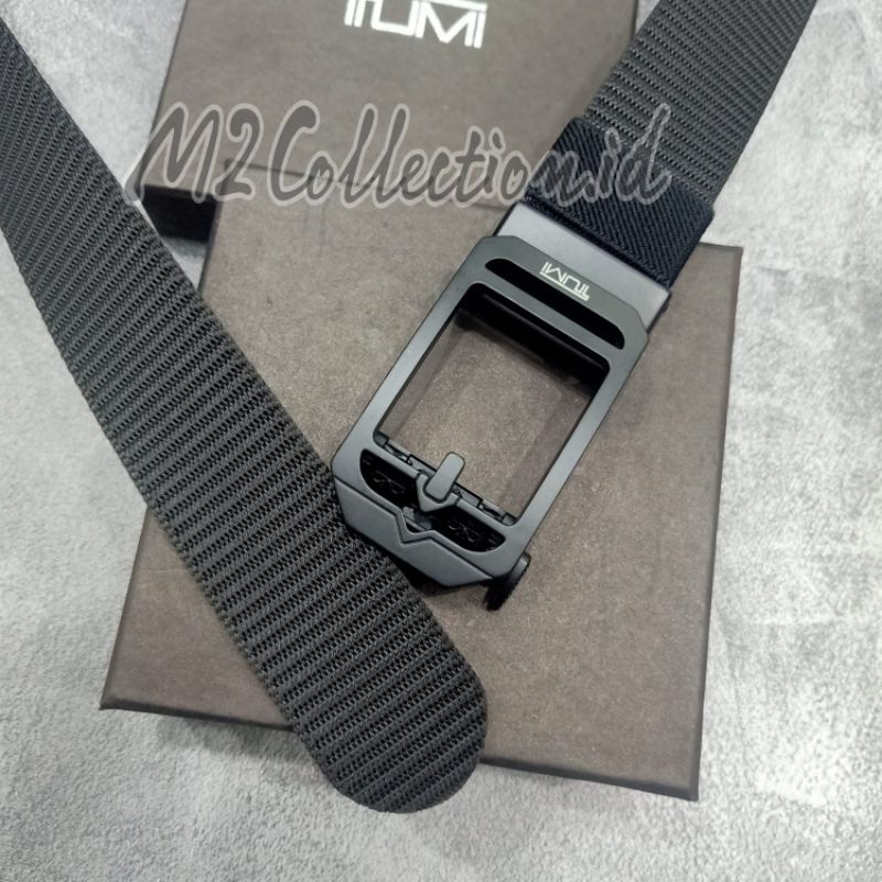 Ikat Pinggang TUMI Jepit Nylon Leather Men Belt/Gesper Impor