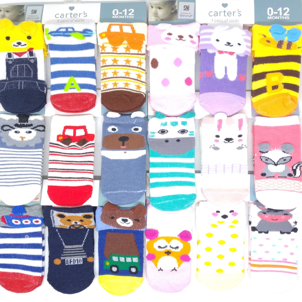 3 PASANG KAOS KAKI BAYI MOTIF CUTE ANIMAL 3D IMPORT USIA 0-12 BULAN