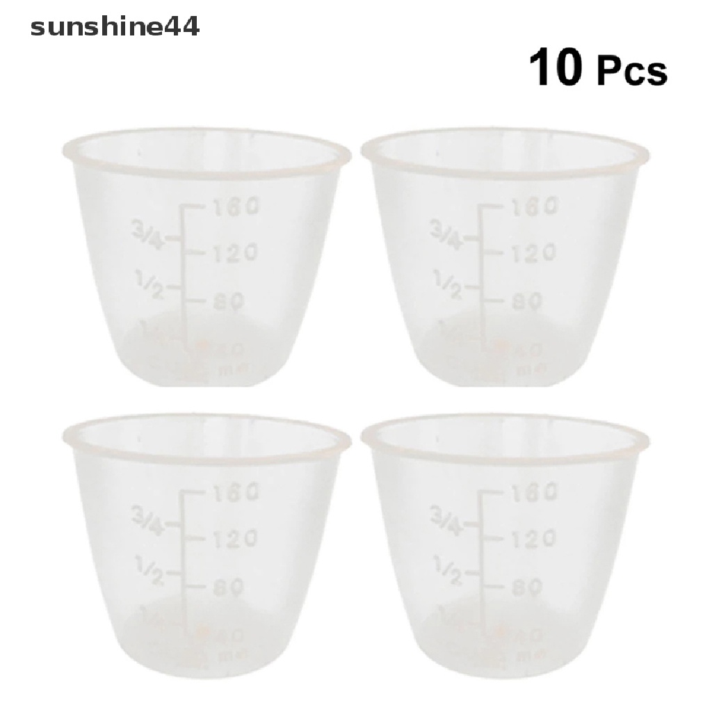 Sunshine 10Pcs Gelas Ukur 160ml Bahan Plastik Food Grade Untuk Cairan Kering / Dapur