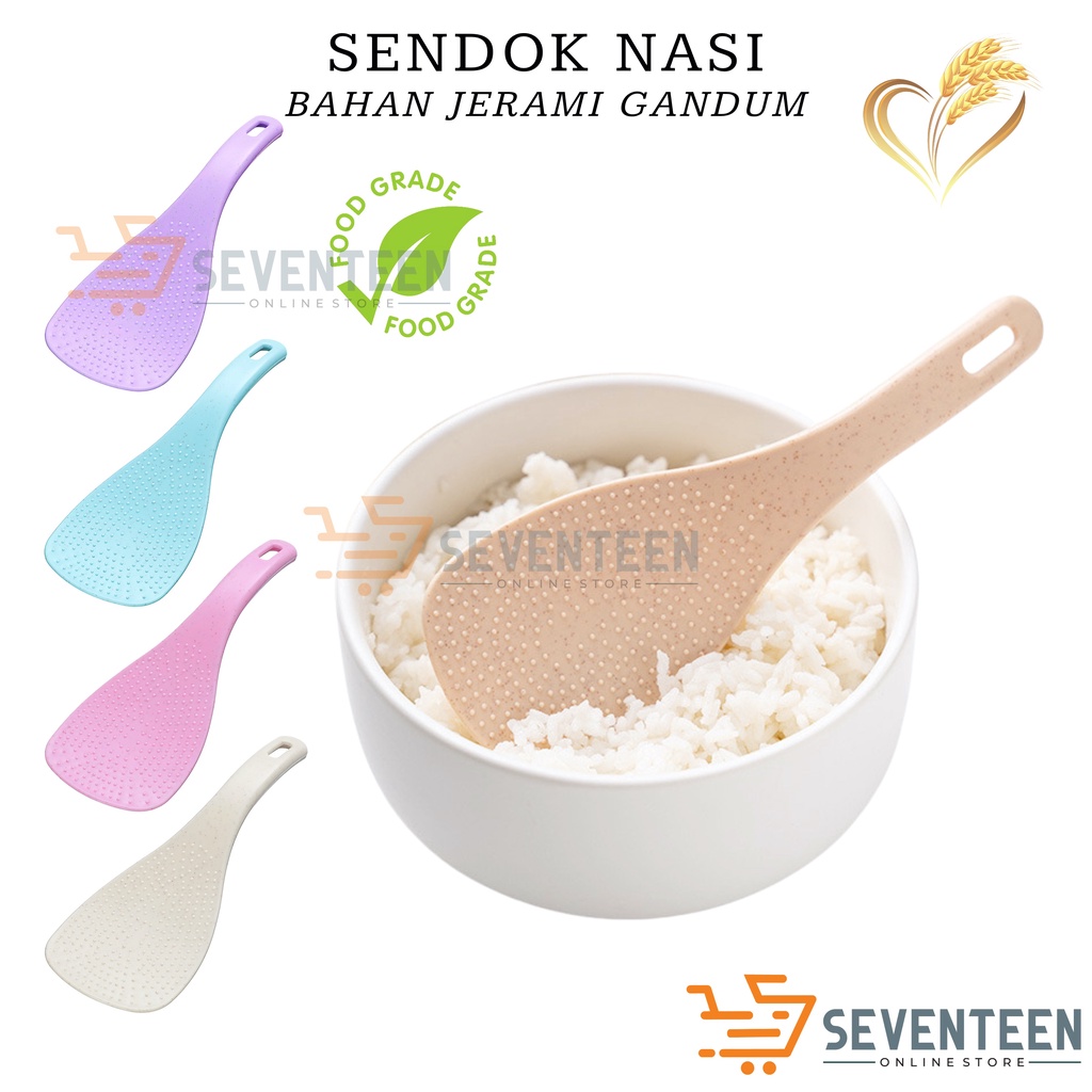 SEVENTEEN CENTONG NASI ANTI LENGKET BAHAN JERAMI GANDUM FOOD GRADE SENDOK NASI WHEAT STRAW TAHAN PANAS QUALITY IMPORT SOUVENIR