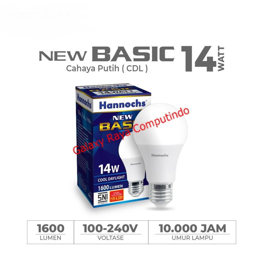 Lampu LED Hannochs New Basic 14W 14 W 14 Watt 14Watt - Putih