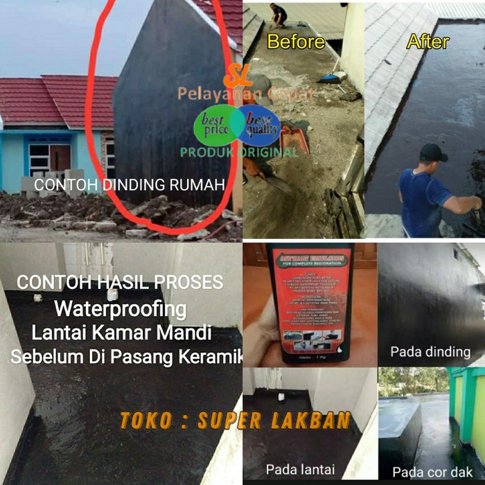 Cat Aspal Cair Anti Bocor Pelapis Dinding Dak Atap Keramik Anti Rembes Asphalt Emulsion 1KG Aspalt Waterproofing