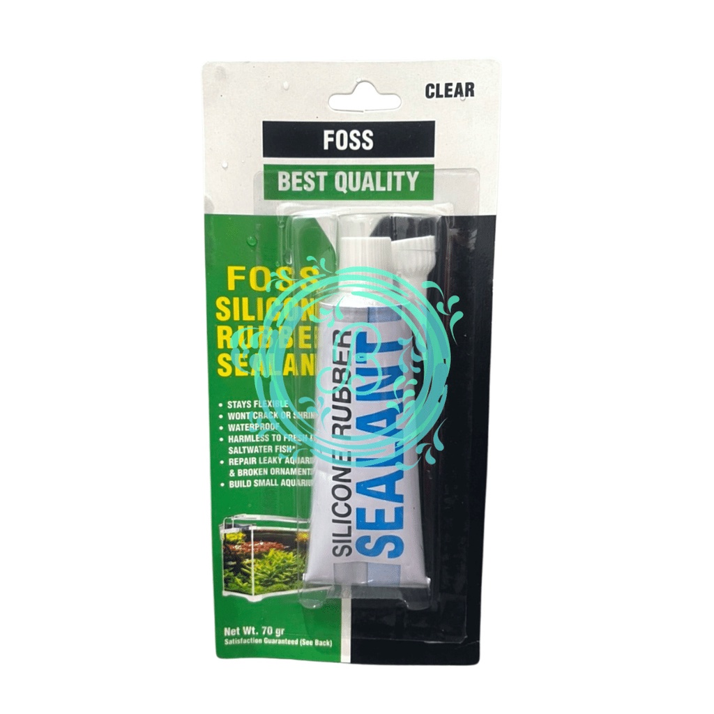 Foss Silicone Rubber Sealant 70 gr Lem Silikon Kaca Aquarium Akrilik Acrylic Besi Keramik Karet 70g 70 Gram