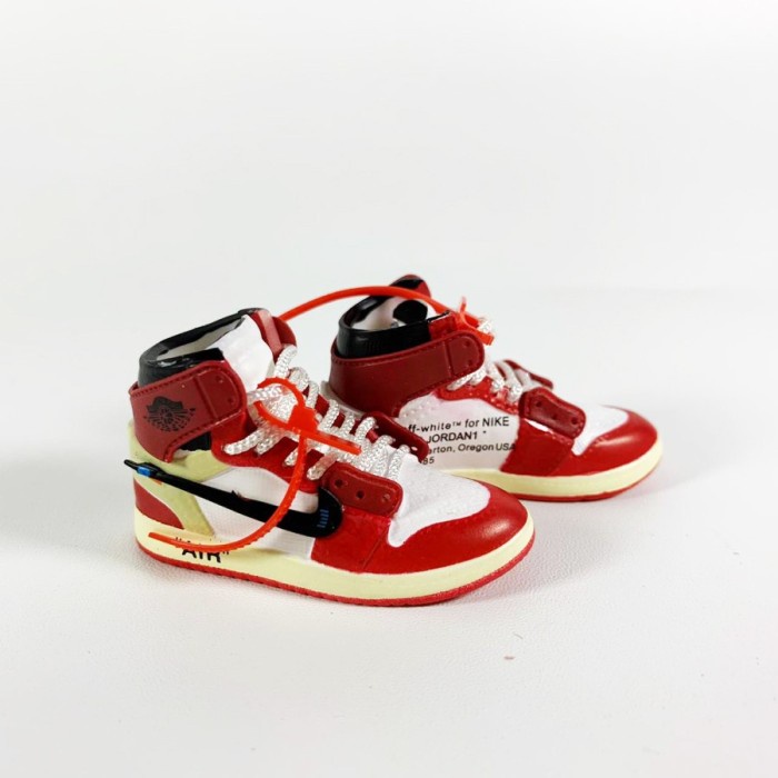 Eklusif Air Jordan 1 Aj1 Off-White Chicago White Rope 3D Sneakers Keychain Hot Sale