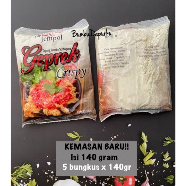 (5 pcs x 140gr) Tepung Geprek Crispy Cap Jempol