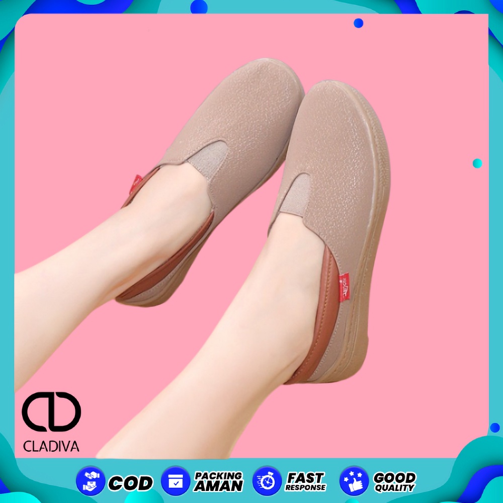 Sepatu Flatshoes Slip On Wanita Perempuan Casul Santai Korean Style FSH302 Cladiva